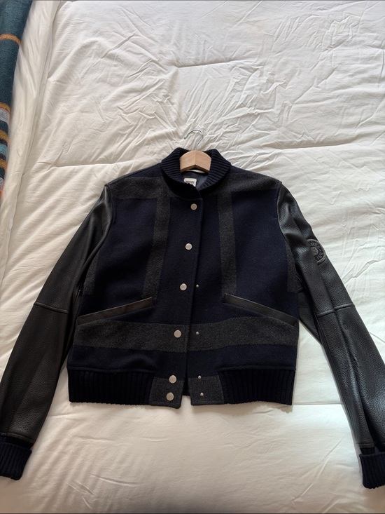 Hermes Jackets & Blazers - Hermès Navy and Black leathers and cashmere Bomber Jacket